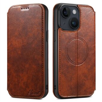 SUTENI J05 Voor iPhone 13 6.1 inch Stofdicht Telefoonhoesje Stand Wallet Leather Cover Compatibel met MagSafe