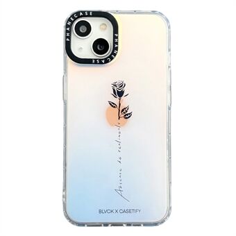 Voor iPhone 13 6,1 inch TPU + PC Back Cover Rose Flower Pattern Dubbelzijdig lamineren telefoonhoes