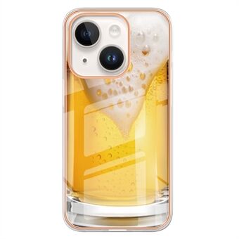YB IMD Series-19 Style D Voor iPhone 13 6.1 inch 2.0mm TPU Beschermhoes Gegalvaniseerd IMD Patroon Telefoonhoesje