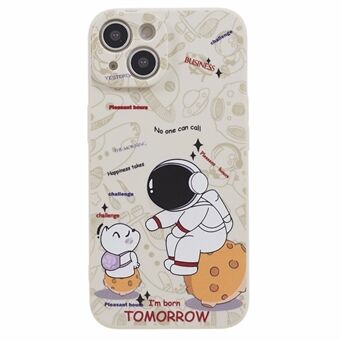 Astronaut Pattern Printing TPU Case voor iPhone 13, Drop-proof Protection Phone Cover