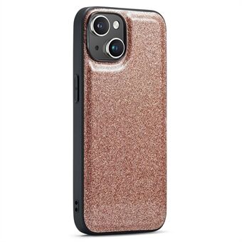 DG.MING Voor iPhone 13 Hoesje Glitter PU Leer+PC+TPU Anti-kras Telefoonhoesje