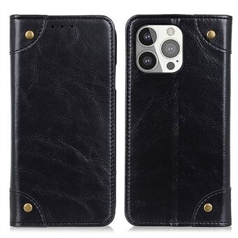 Magnetische Stand Wallet Stand Leren Case Shell voor iPhone 13 Pro 6.1 Inch - Zwart