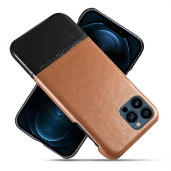 KSQ Dual-color splicing PU-leer gecoate pc-telefoonhoes Beschermhoes voor iPhone 13 Pro 6,1 inch