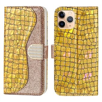 Volledig beschermende krokodiltextuur Sparkling Powder Splice Leather Wallet Case voor iPhone 13 Pro 6.1 Inch