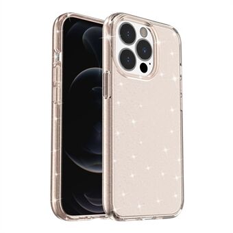 Crystal Clear Bling Sparkly Glitter Shiny Soft TPU + Hard PC Slim Fit Back Cover voor iPhone 13 Pro - Goud