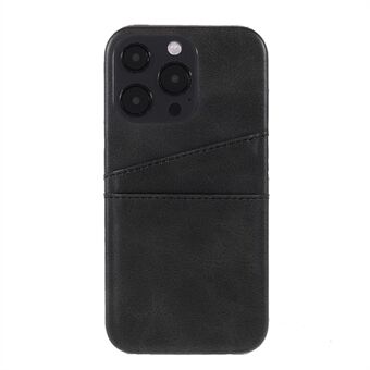 Volledig beschermende dubbele kaartsleuven PU lederen pc-cover Shell voor iPhone 13 Pro - zwart