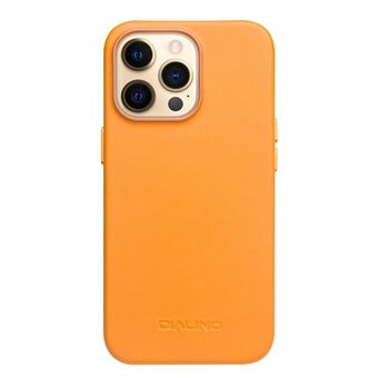 QIALINO Voor MagSafe Opladen Magnetische Absorptie Rundleer Plated PC Phone Case Cover voor iPhone 13 Pro 6.1 inch