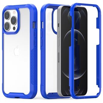 Verdikte antislip frame TPU bumper + pc-hoes telefoon beschermhoes Shell voor iPhone 13 Pro - blauw