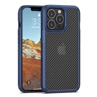 Carbon Fiber Texture Anti Fall TPU + Acryl Hybrid Cover Cover voor iPhone 13 Pro 6.1 inch