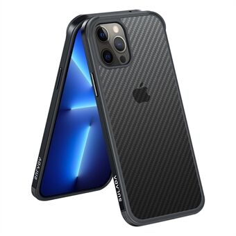 SULADA Carbon Fiber Textuur Hybride Telefoon Beschermhoes Anti-kras Back Protector voor iPhone 13 Pro 6.1 inch