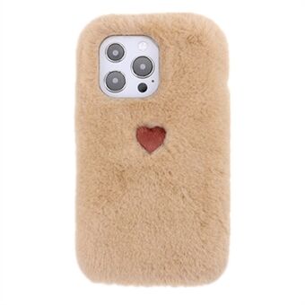 Love Heart Design Fluffy pluche TPU-hoesje Beschermende telefoonhoes voor iPhone 13 Pro 6.1 Inch