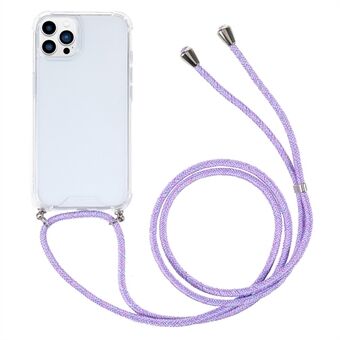 Acryl achterpaneel + TPU bumper Kristalheldere beschermende telefoonhoes met snoer voor iPhone 13 Pro 6.1 inch