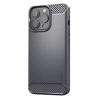 MOFI Koolstofvezel Geborstelde Textuur Vuil Schokbestendig Flexibele TPU Telefoon Cover Shell voor iPhone 13 Pro 6.1 inch