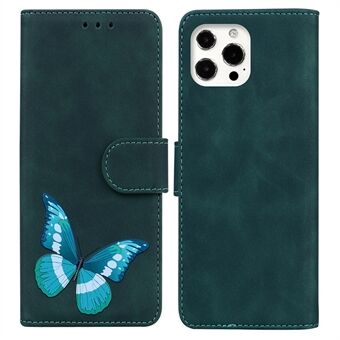 Big Vlinders Patroon Afdrukken Dubbelzijdig Magnetisch Slot Anti-kras Skin Touch PU Lederen Telefoon Cover met Stand voor iPhone 13 Pro 6.1 Inch
