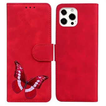 Big Vlinders Patroon Afdrukken Dubbelzijdig Magnetisch Slot Anti-kras Skin Touch PU Lederen Telefoon Cover met Stand voor iPhone 13 Pro 6.1 Inch