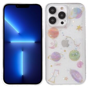Stijlvolle Star Planet Printing Stickers Design Anti Scratch Epoxy Soft TPU-hoes voor iPhone 13 Pro 6,1 inch