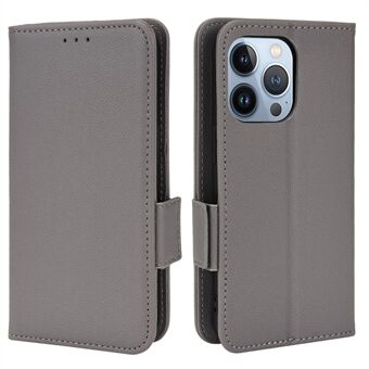 Litchi Textuur Beschermende PU Lederen Portemonnee Case Binnen TPU Magnetische Sluiting Flip Stand Telefoon Cover voor iPhone 13 Pro 6.1 inch