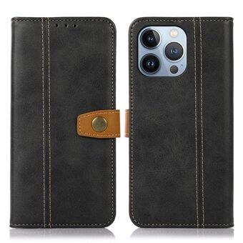 For iPhone 13 Pro 6.1 inch Wallet Function All-around Protection Case Magnetic Closure Textured Leather Mobile Phone Cover with Stand