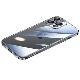 SULADA JINGJIA Serie voor iPhone 13 Pro 6.1 inch Galvaniseren Ultra Slim PC Telefoon Case met Gehard Glas Lens Protector