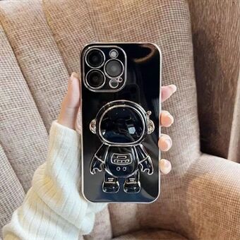 Astronaut Kickstand Phone Case voor iPhone 13 Pro 6,1 inch, Galvaniseren Frame Anti-drop Soft TPU Cover