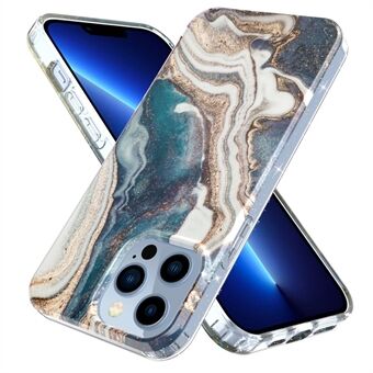 Voor iPhone 13 Pro 6.1 inch GW18 IMD Marmeren Patroon Valbestendig PC + TPU Case Beschermende Telefoon Cover: