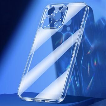 YOOBAO voor iPhone 13 Pro 6.1 inch telefoonhoes, transparante achterkant van gehard glas + siliconen frame telefoonhoes valbestendige mobiele telefoonbeschermer