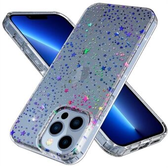 Voor iPhone 13 Pro 6.1 inch GW18 Schokbestendig Hard PC + Soft TPU Verdikte Telefoon Case Laser Patroon Mobiele Telefoon Cover: