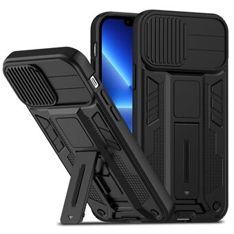 Voor iPhone 13 Pro 6.1 inch Hard PC Soft TPU 2 Layer Case Kickstand Anti- Scratch Telefoon Protector Slide Camera Cover