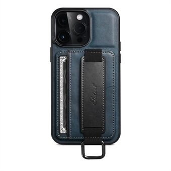 SUTENI H13 Voor iPhone 13 Pro 6.1 inch Valbestendig Card Slot Band Loop Holder Kickstand PU Leather Coated TPU Beschermende Telefoon Cover