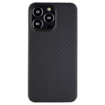 Voor iPhone 13 Pro 6.1 inch Bump Proof Carbon Fiber Texture Aramid Fiber Back Case Beschermhoes - Mat Zwart