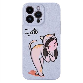 Cartoon Cat Girl / Dog Boy-hoesje voor iPhone 13 Pro 6,1 inch Hard pc-patroonbedrukking Paar telefoonhoes