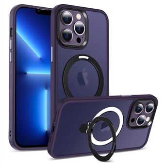 Voor iPhone 13 Pro 6,1 inch magnetische telefoonhoes compatibel met MagSafe PC + TPU Ring Kickstand Cover