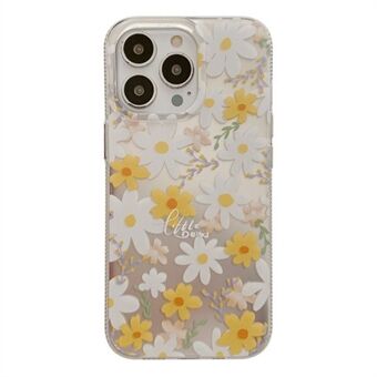 Voor iPhone 13 Pro 6,1 inch IMD bloemenpatroon afdrukken TPU-telefoonhoes Hot Stamping Cover