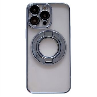 Voor iPhone 13 Pro Compatibel met MagSafe Clear PC Phone Case Galvaniseren Kickstand Cover met Lens Film