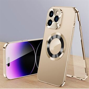 Telefoonhoesje met volledige bescherming voor iPhone 13 Pro Aluminium + gehard glas + pc-hoes Compatibel met MagSafe