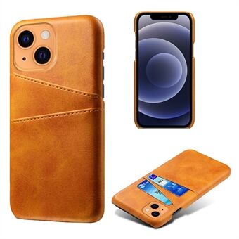 KSQ Leather Hardcover voor iPhone 13 Mini met kaarthouders - Oranje