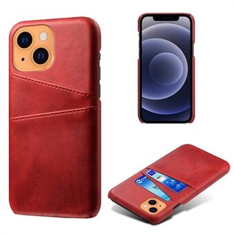 KSQ Leather Hardcover voor iPhone 13 Mini met kaarthouders - Rood