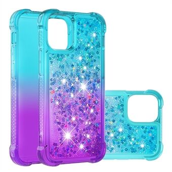 Gradiënt Drijfzand Serie Glitter Vloeibare Vloeistof Bling Sparkle Zachte TPU Schokbestendige Beschermhoes voor iPhone 13 mini 5.4 inch