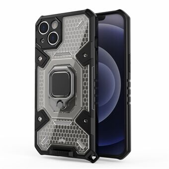 Volledig beschermende anti-val PC + TPU Hybrid Case Magnetische Ring Kickstand Cover voor iPhone 13 mini 5.4 inch