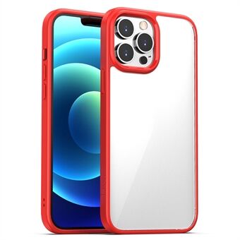 IPAKY Clear PC Back + TPU Edges Combo Skin Feel Valpreventie beschermhoes voor Apple iPhone 13 mini - Rood