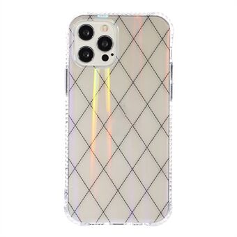 Aurora Rhombus Pattern Anti Fall Acryl + TPU telefoonhoesje voor iPhone 13 mini - Doorzichtig Wit