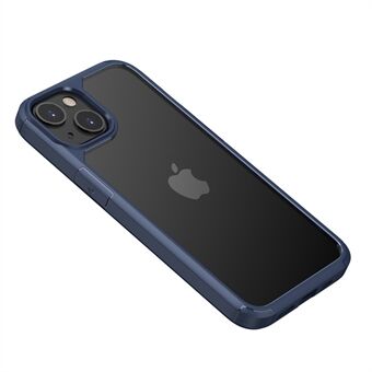 Anti-drop Anti-kras Licht Dunne Clear PC Back + Soft TPU Frame Phone Case voor iPhone 13 mini - Blauw