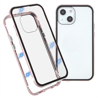 Double-Sided High-Transparent Tempered Glass + Detachable 2-in-1 Magnetic Metal Frame Phone Case for iPhone 13 mini 5.4 inch