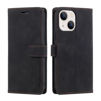 Anti-diefstal Swiping Design Wallet Stand Leather Phone Case Cover voor iPhone 13 mini - Zwart