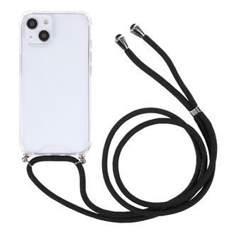 Dikke vier hoeken anti-val acryl achterkant + TPU frame telefoonhoes met verstelbaar koord voor iPhone 13 mini 5,4 inch