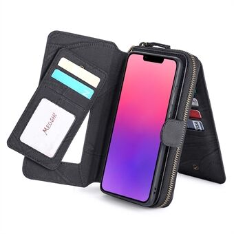 MEGSHI 004 Serie Ritsvak Schokbestendig Afneembare Stand Ontwerp PU Leer TPU Wallet Cover Flip Case voor iPhone 13 mini 5.4 inch