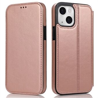 Jazz Series Autoabsorbed Magnetic Closure Stand Leather Phone Cover Shell met kaartsleuven voor iPhone 13 mini - Rose Gold