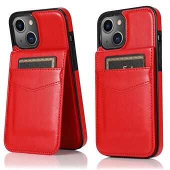 Kaarthouder PU leer + TPU Krasbestendige beschermhoes voor telefoon Kickstand Cover voor iPhone 13 mini 5.4 inch