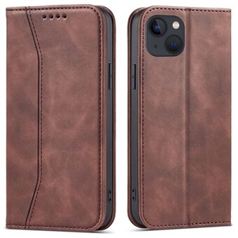 Anti-fall Folio Flip Leather Wallet Telefoon Stand Case Shell voor iPhone 13 mini - Koffie