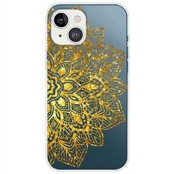 TPU-cover met gradiëntpatroondruk en telefoonhoes met transparant kantpatroon voor iPhone 13 mini 5,4 inch